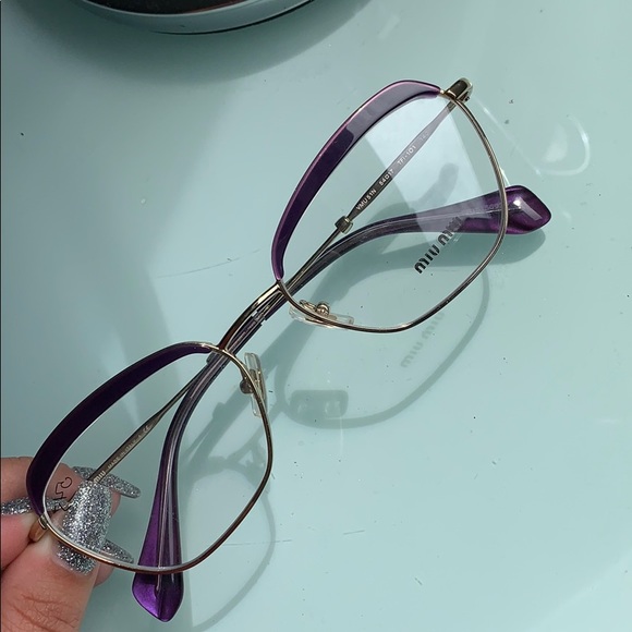 Miu Miu Accessories - Miu Miu dark purple and gold prescription glasses